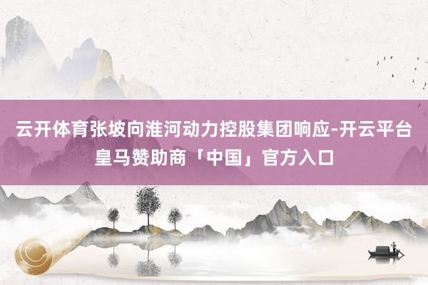 云开体育张坡向淮河动力控股集团响应-开云平台皇马赞助商「中国」官方入口
